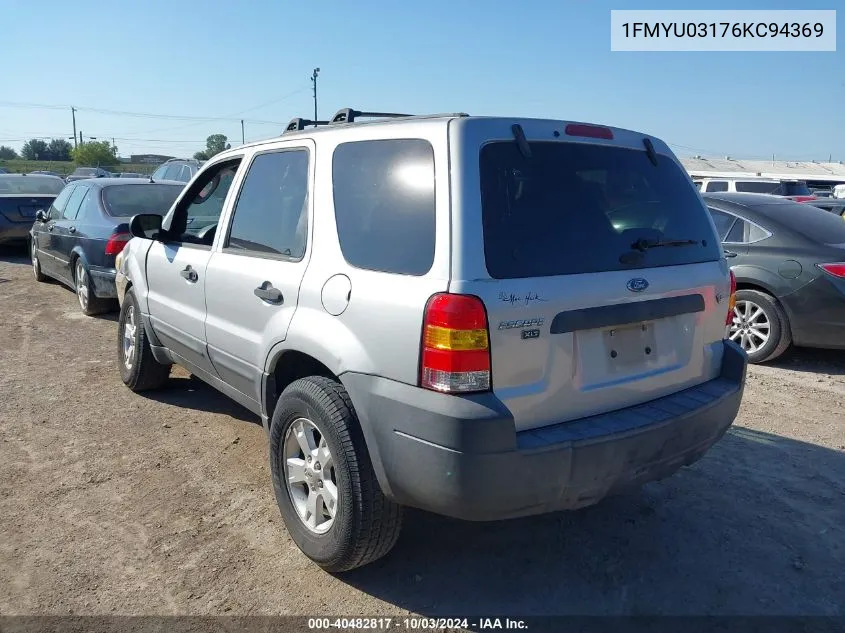 2006 Ford Escape Xlt/Xlt Sport VIN: 1FMYU03176KC94369 Lot: 40482817