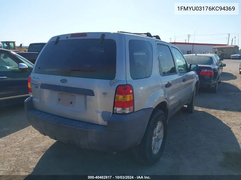 2006 Ford Escape Xlt/Xlt Sport VIN: 1FMYU03176KC94369 Lot: 40482817