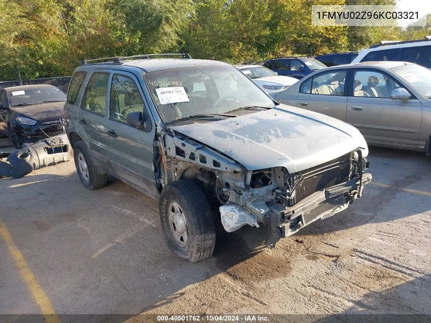 2006 Ford Escape Xls/Xls Manual VIN: 1FMYU02Z96KC03321 Lot: 40501762