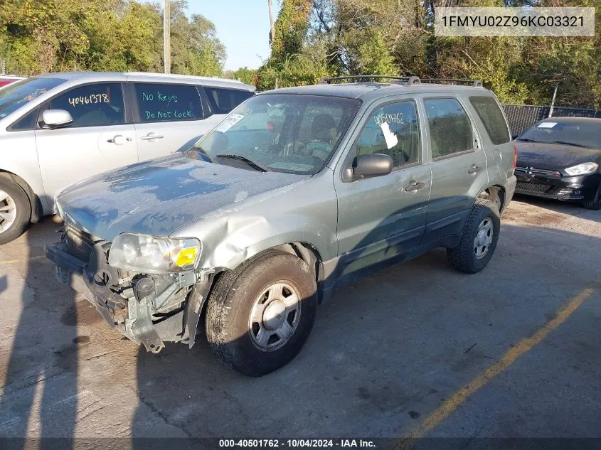 2006 Ford Escape Xls/Xls Manual VIN: 1FMYU02Z96KC03321 Lot: 40501762