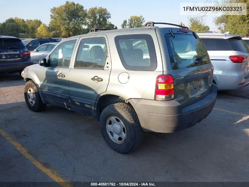 2006 Ford Escape Xls/Xls Manual VIN: 1FMYU02Z96KC03321 Lot: 40501762