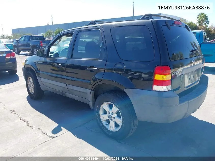 2006 Ford Escape Xlt/Xlt Sport VIN: 1FMYU93126KA83875 Lot: 40514494