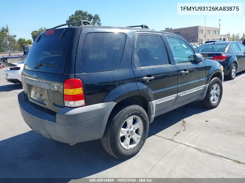 2006 Ford Escape Xlt/Xlt Sport VIN: 1FMYU93126KA83875 Lot: 40514494