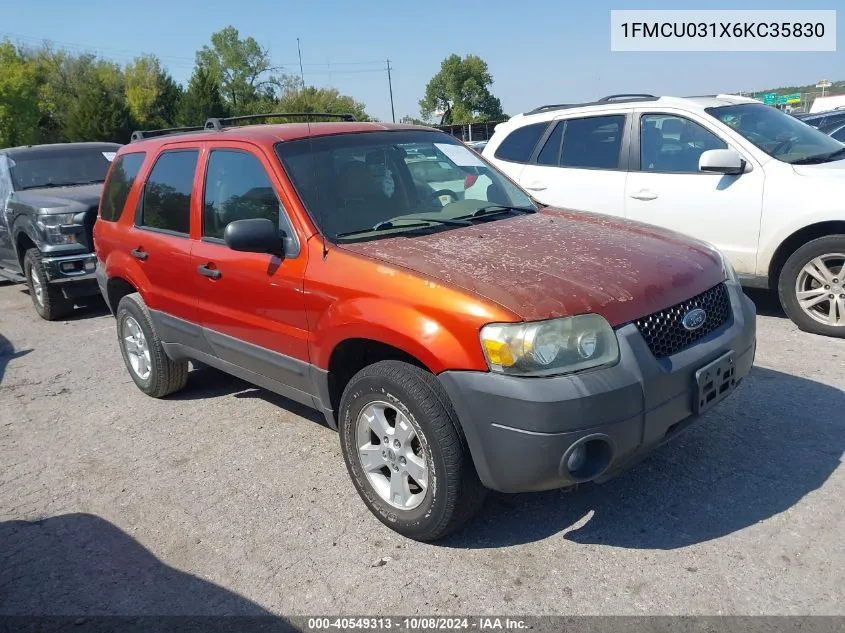 2006 Ford Escape Xlt/Xlt Sport VIN: 1FMCU031X6KC35830 Lot: 40549313