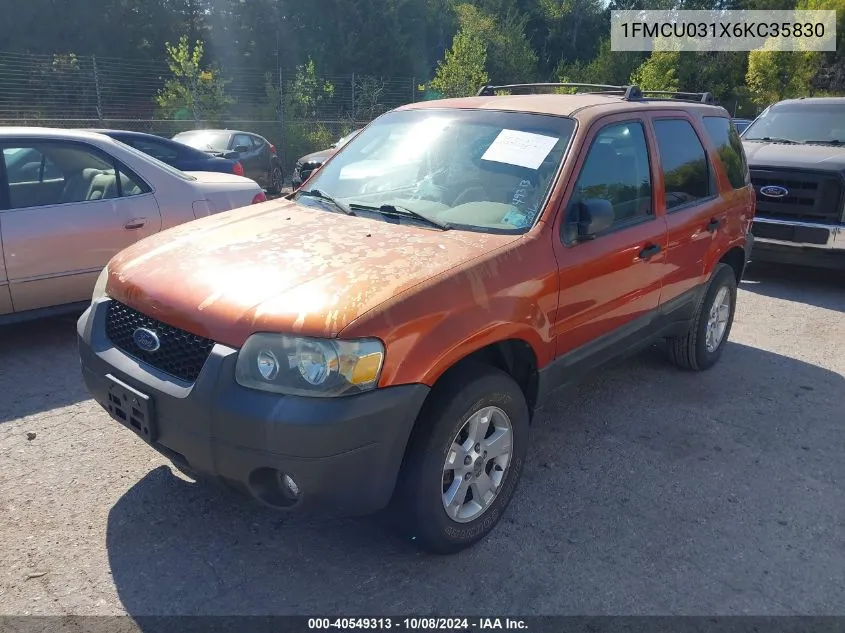 2006 Ford Escape Xlt/Xlt Sport VIN: 1FMCU031X6KC35830 Lot: 40549313