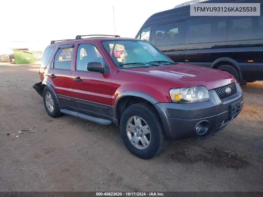 2006 Ford Escape Xlt/Xlt Sport VIN: 1FMYU93126KA25538 Lot: 40623620