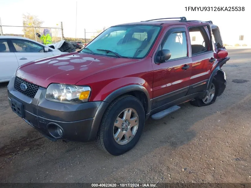 2006 Ford Escape Xlt/Xlt Sport VIN: 1FMYU93126KA25538 Lot: 40623620