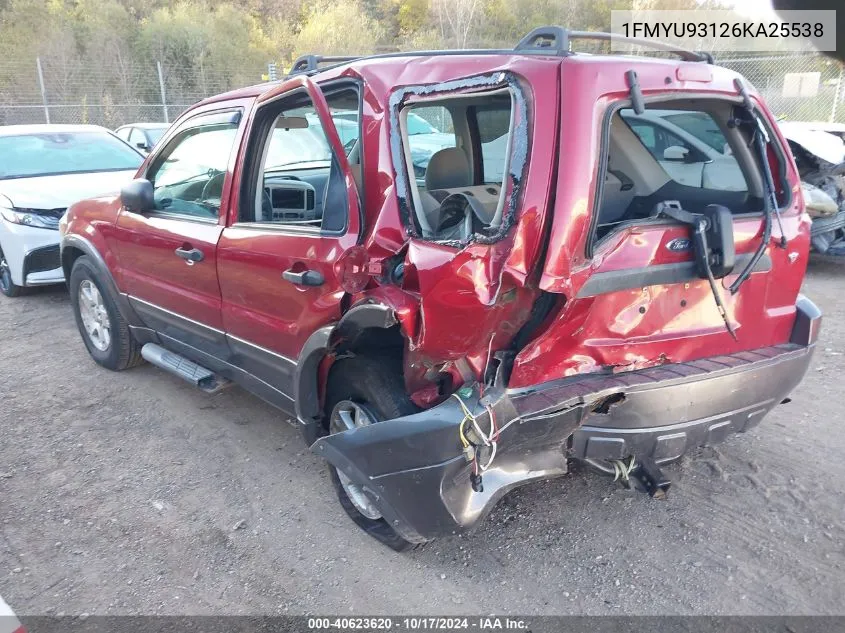 2006 Ford Escape Xlt/Xlt Sport VIN: 1FMYU93126KA25538 Lot: 40623620