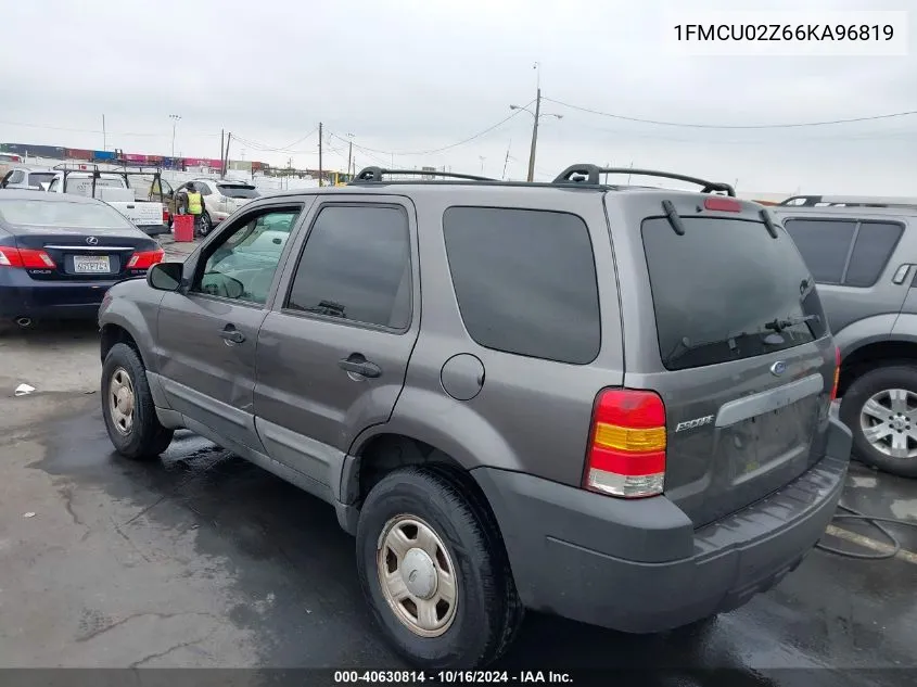 2006 Ford Escape Xls VIN: 1FMCU02Z66KA96819 Lot: 40630814