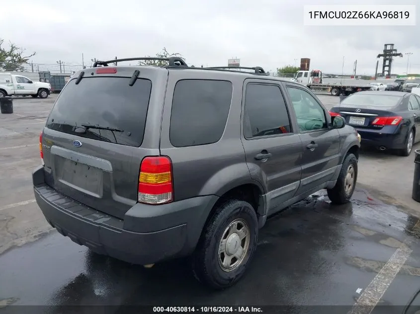 2006 Ford Escape Xls VIN: 1FMCU02Z66KA96819 Lot: 40630814