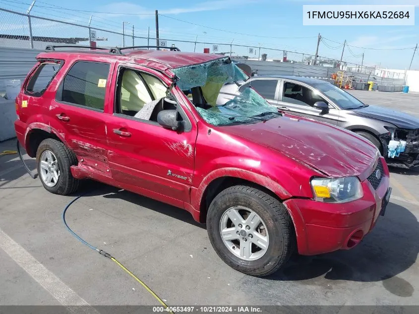 2006 Ford Escape Hybrid VIN: 1FMCU95HX6KA52684 Lot: 40653497