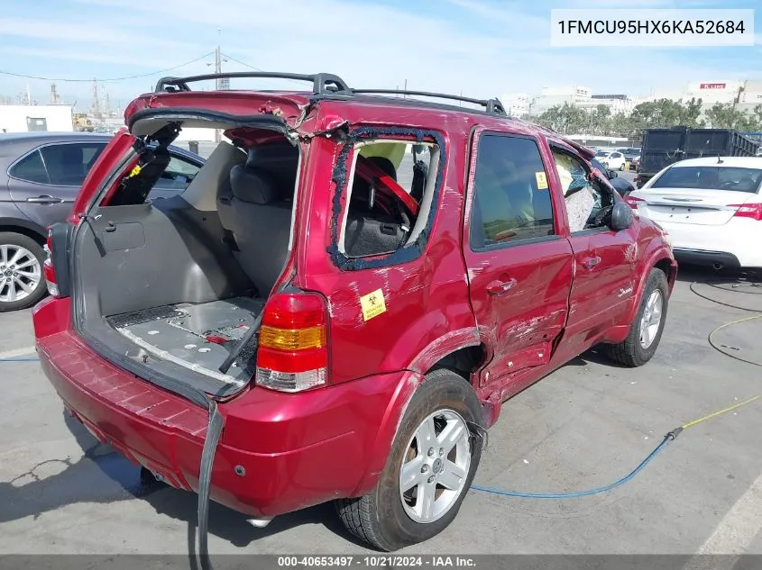 2006 Ford Escape Hybrid VIN: 1FMCU95HX6KA52684 Lot: 40653497