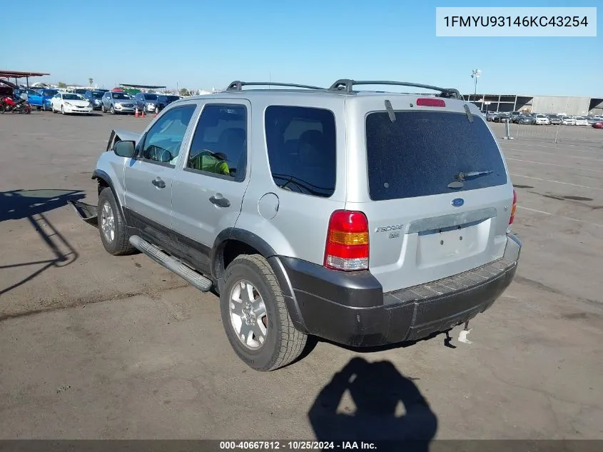 2006 Ford Escape Xlt/Xlt Sport VIN: 1FMYU93146KC43254 Lot: 40667812