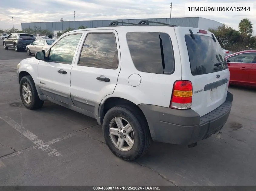 2006 Ford Escape Hybrid VIN: 1FMCU96H86KA15244 Lot: 40690774