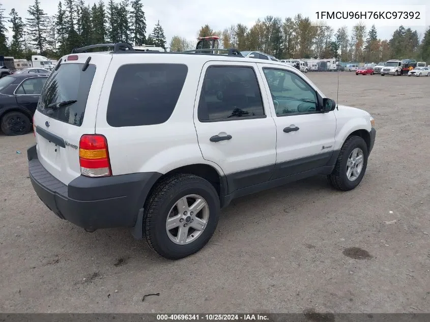 2006 Ford Escape Hybrid VIN: 1FMCU96H76KC97392 Lot: 40696341