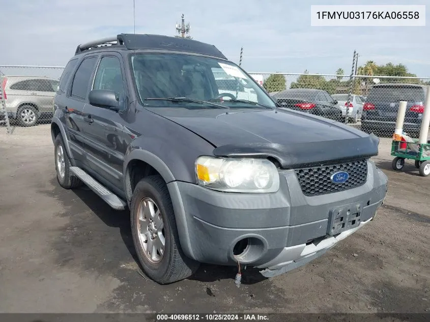 2006 Ford Escape Xlt/Xlt Sport VIN: 1FMYU03176KA06558 Lot: 40696512