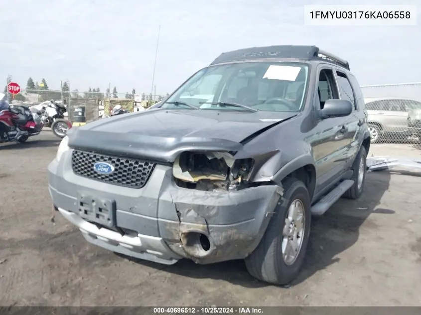 2006 Ford Escape Xlt/Xlt Sport VIN: 1FMYU03176KA06558 Lot: 40696512