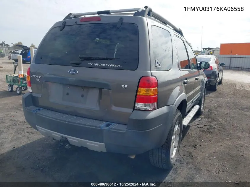 2006 Ford Escape Xlt/Xlt Sport VIN: 1FMYU03176KA06558 Lot: 40696512