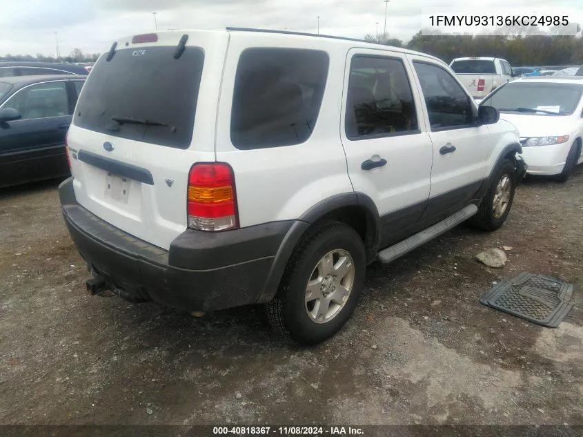 2006 Ford Escape Xlt/Xlt Sport VIN: 1FMYU93136KC24985 Lot: 40818367