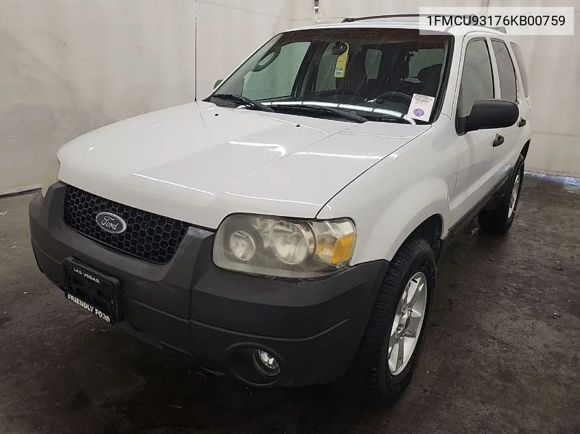 2006 Ford Escape Xlt/Xlt Sport VIN: 1FMCU93176KB00759 Lot: 40826318