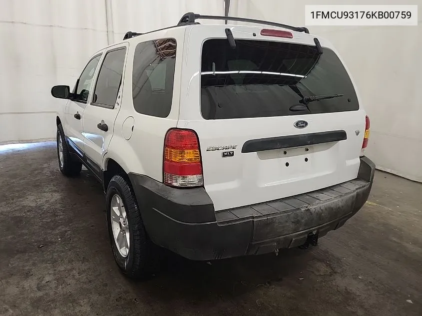 2006 Ford Escape Xlt/Xlt Sport VIN: 1FMCU93176KB00759 Lot: 40826318