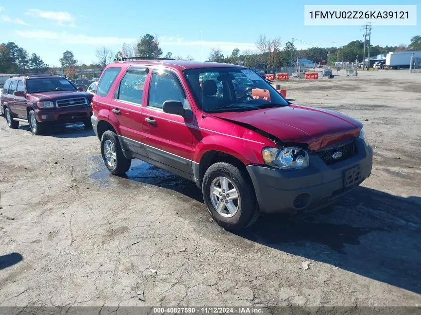 2006 Ford Escape Xls/Xls Manual VIN: 1FMYU02Z26KA39121 Lot: 40827590