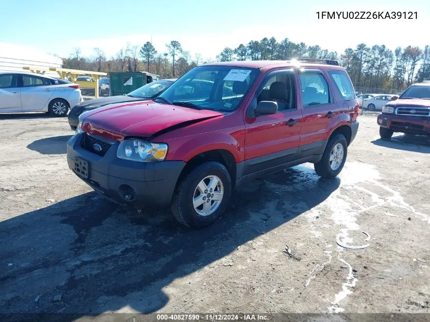 2006 Ford Escape Xls/Xls Manual VIN: 1FMYU02Z26KA39121 Lot: 40827590