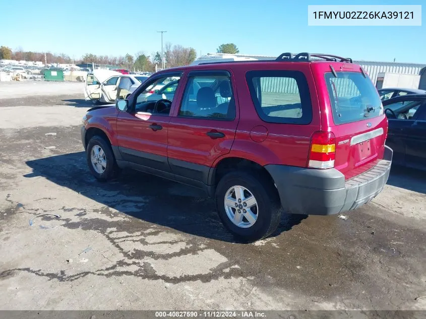 2006 Ford Escape Xls/Xls Manual VIN: 1FMYU02Z26KA39121 Lot: 40827590