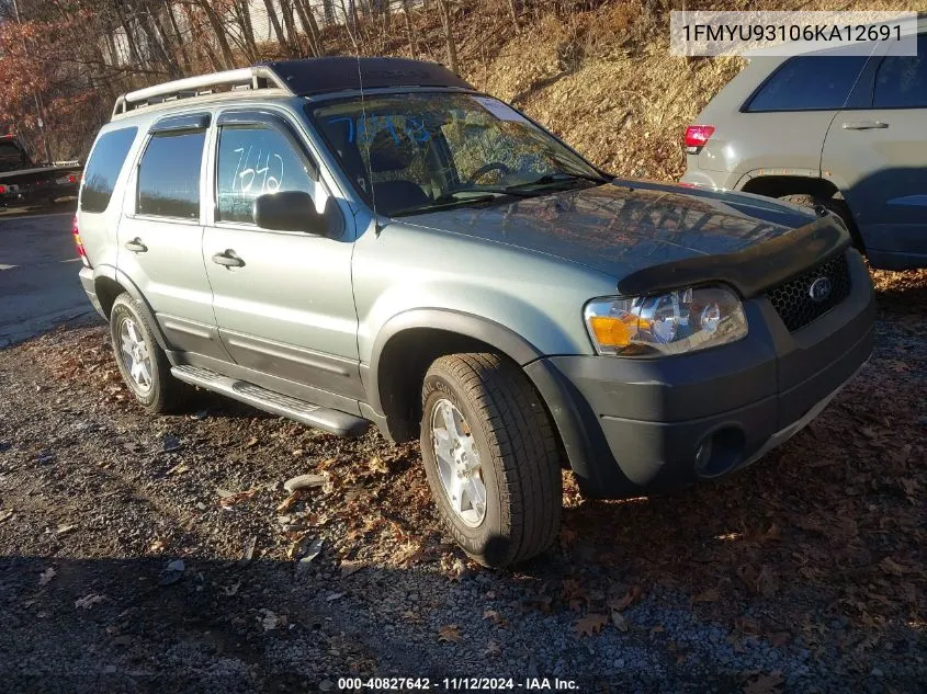 2006 Ford Escape Xlt/Xlt Sport VIN: 1FMYU93106KA12691 Lot: 40827642