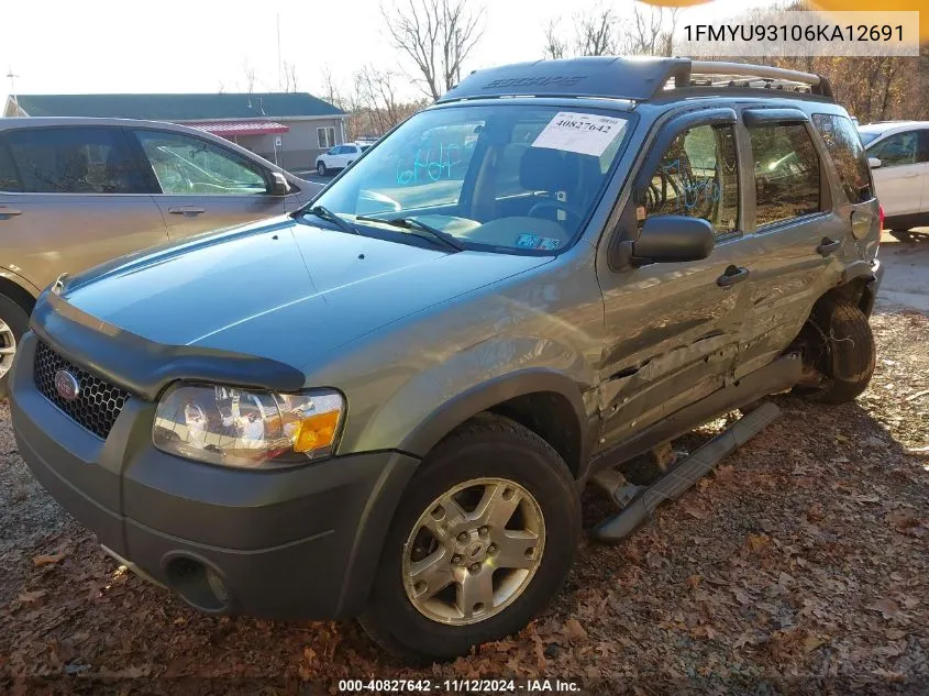 2006 Ford Escape Xlt/Xlt Sport VIN: 1FMYU93106KA12691 Lot: 40827642