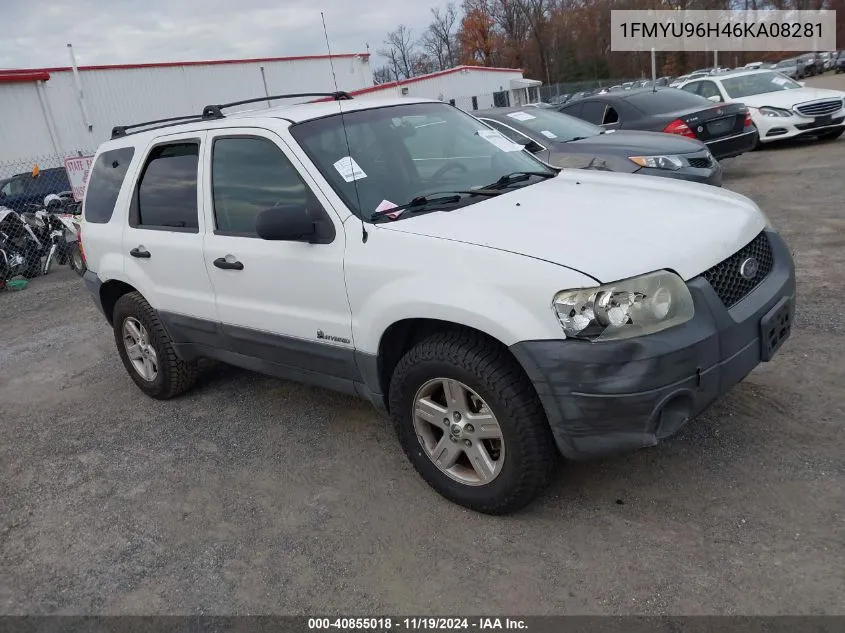 2006 Ford Escape Hybrid VIN: 1FMYU96H46KA08281 Lot: 40855018