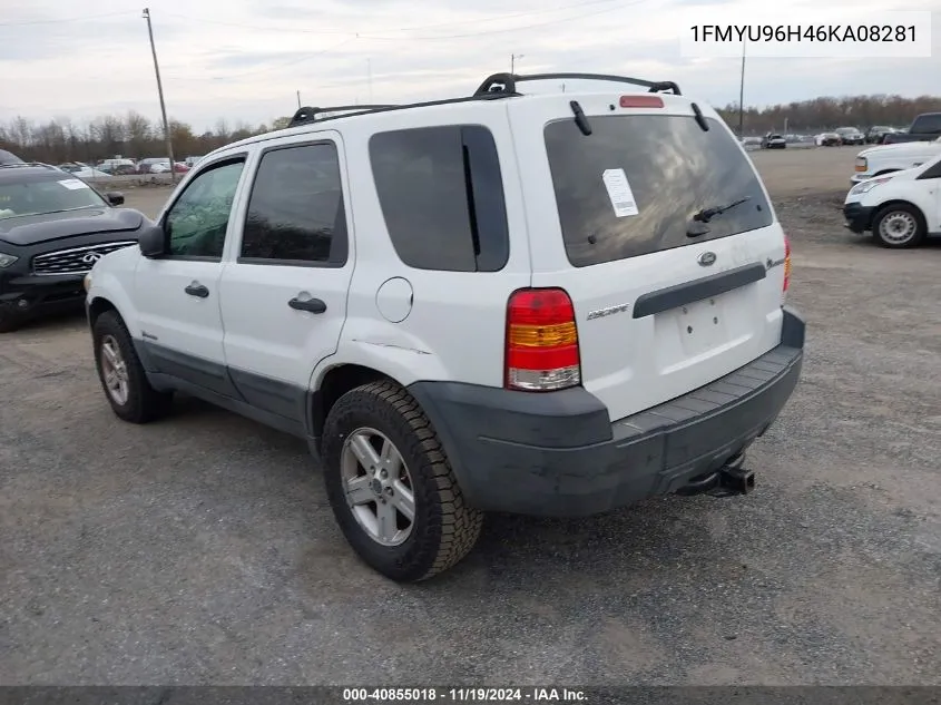 2006 Ford Escape Hybrid VIN: 1FMYU96H46KA08281 Lot: 40855018