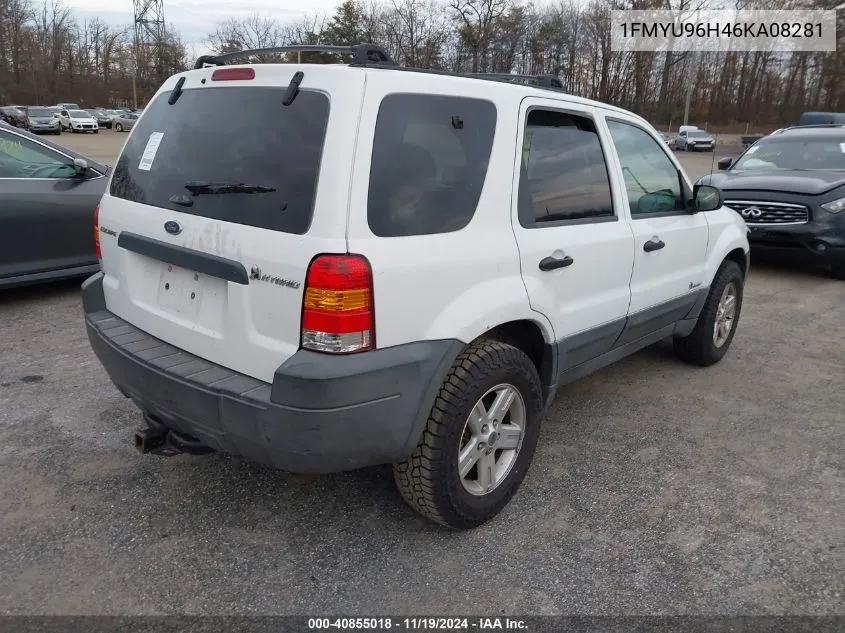 2006 Ford Escape Hybrid VIN: 1FMYU96H46KA08281 Lot: 40855018