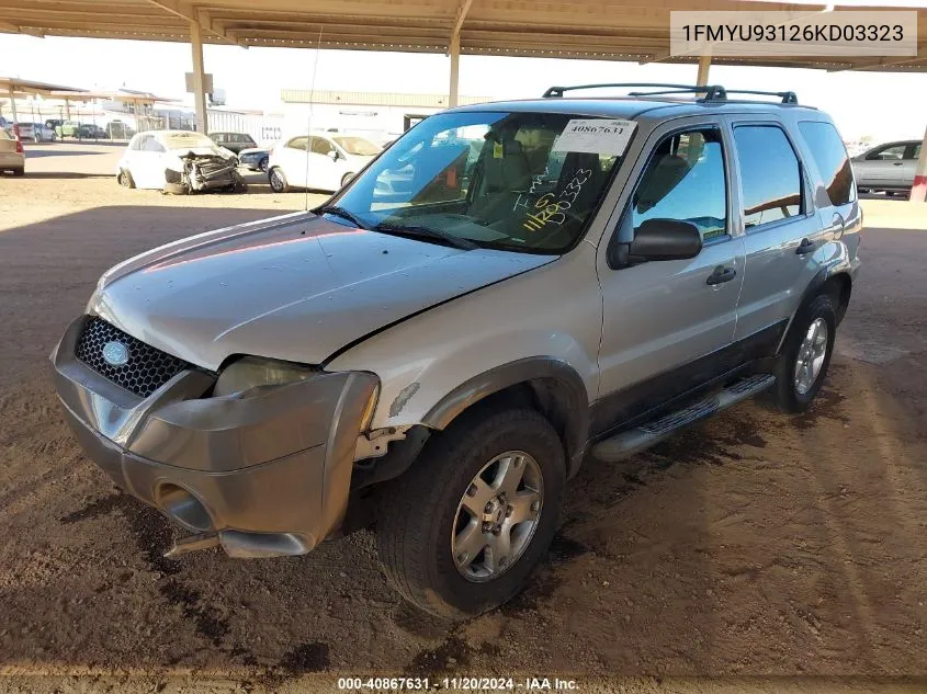 2006 Ford Escape Xlt/Xlt Sport VIN: 1FMYU93126KD03323 Lot: 40867631