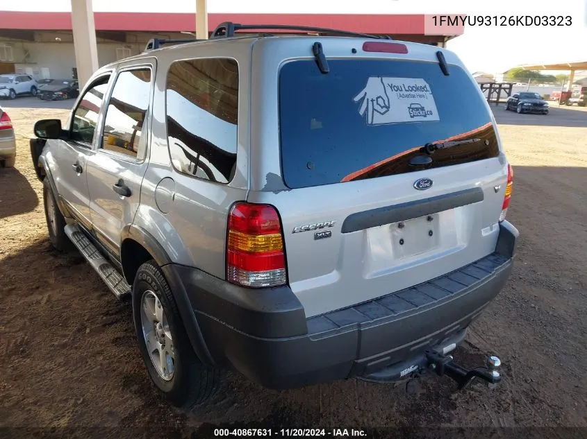 2006 Ford Escape Xlt/Xlt Sport VIN: 1FMYU93126KD03323 Lot: 40867631