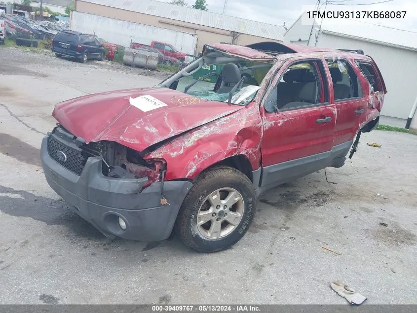 2007 Ford Escape Xlt/Xlt Sport VIN: 1FMCU93137KB68087 Lot: 39409767