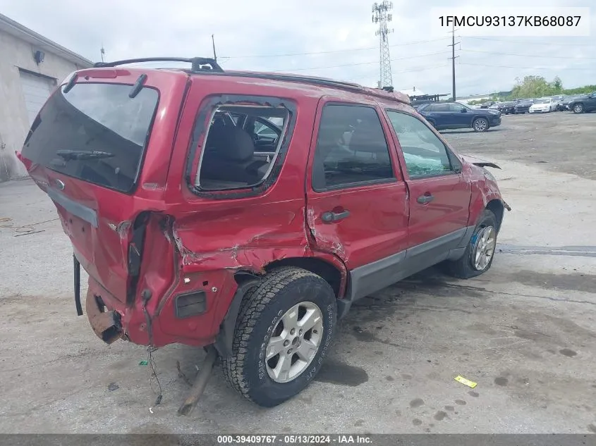 2007 Ford Escape Xlt/Xlt Sport VIN: 1FMCU93137KB68087 Lot: 39409767