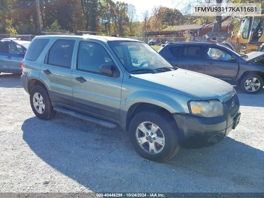 2007 Ford Escape Xlt/Xlt Sport VIN: 1FMYU93117KA11681 Lot: 40446299