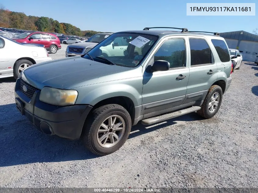 2007 Ford Escape Xlt/Xlt Sport VIN: 1FMYU93117KA11681 Lot: 40446299