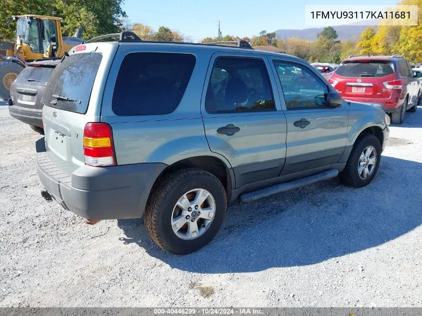 2007 Ford Escape Xlt/Xlt Sport VIN: 1FMYU93117KA11681 Lot: 40446299