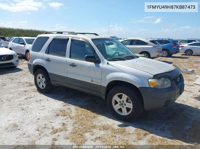 2007 Ford Escape Hybrid VIN: 1FMYU49H87KB87473 Lot: 40658650