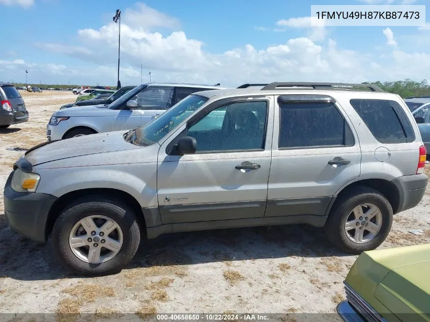 2007 Ford Escape Hybrid VIN: 1FMYU49H87KB87473 Lot: 40658650