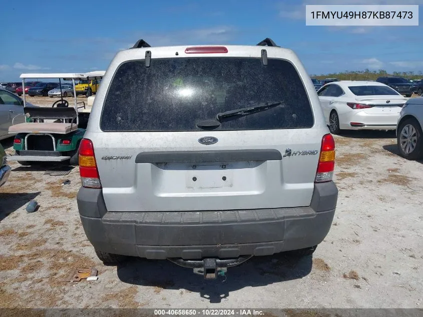 2007 Ford Escape Hybrid VIN: 1FMYU49H87KB87473 Lot: 40658650