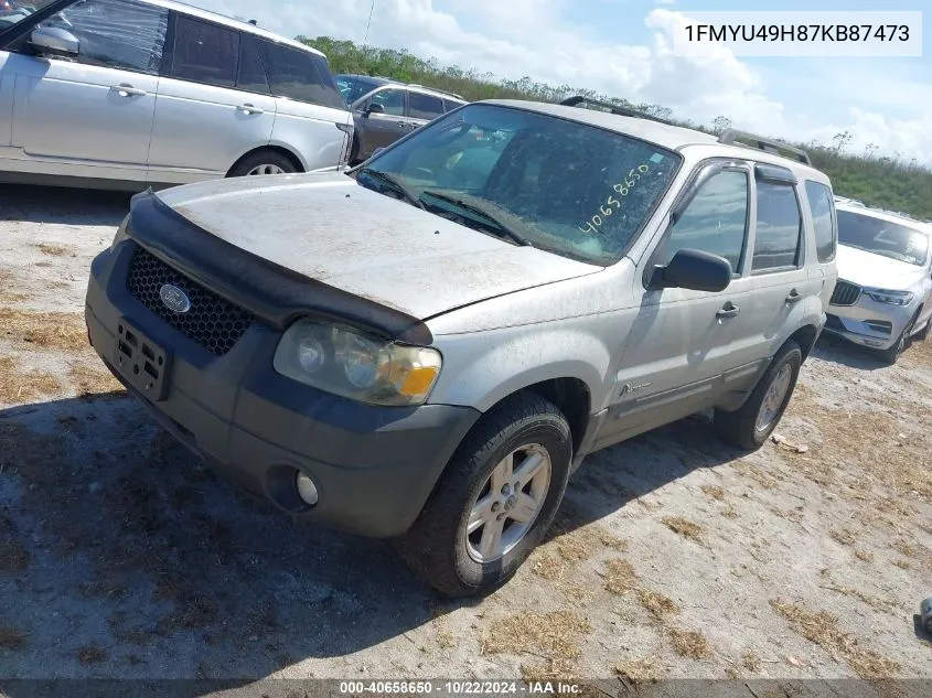 2007 Ford Escape Hybrid VIN: 1FMYU49H87KB87473 Lot: 40658650