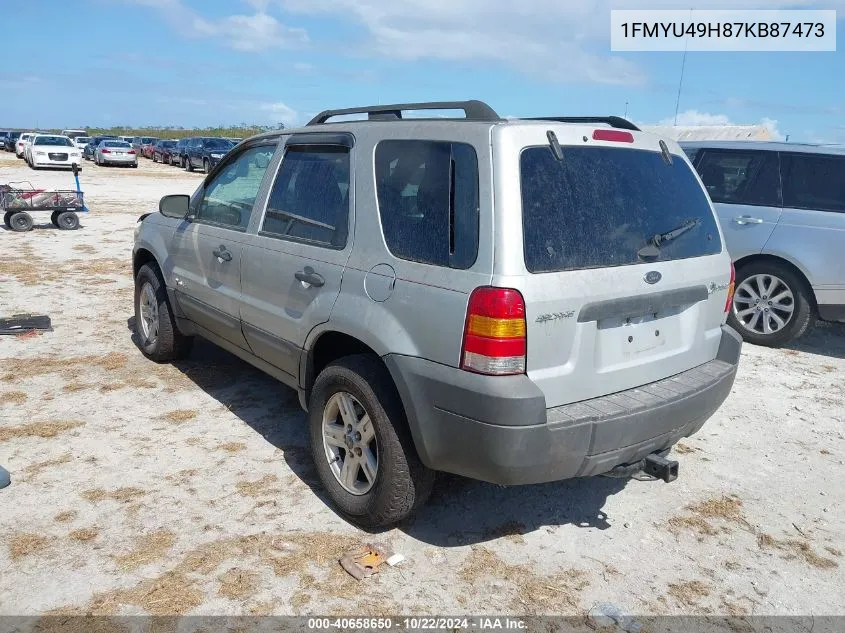 2007 Ford Escape Hybrid VIN: 1FMYU49H87KB87473 Lot: 40658650