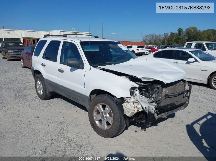 2007 Ford Escape Xlt/Xlt Sport VIN: 1FMCU03157KB38293 Lot: 40674157