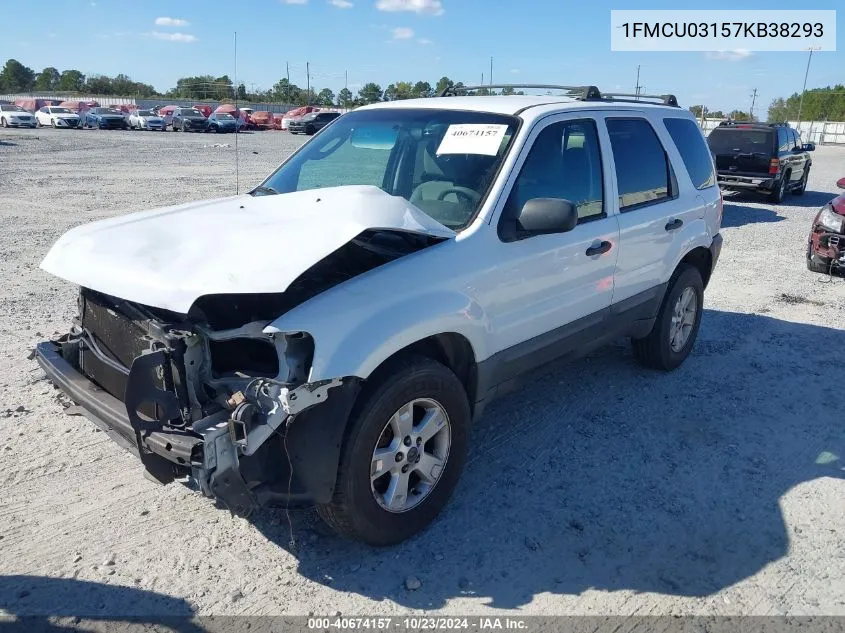 2007 Ford Escape Xlt/Xlt Sport VIN: 1FMCU03157KB38293 Lot: 40674157