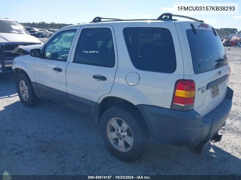 2007 Ford Escape Xlt/Xlt Sport VIN: 1FMCU03157KB38293 Lot: 40674157