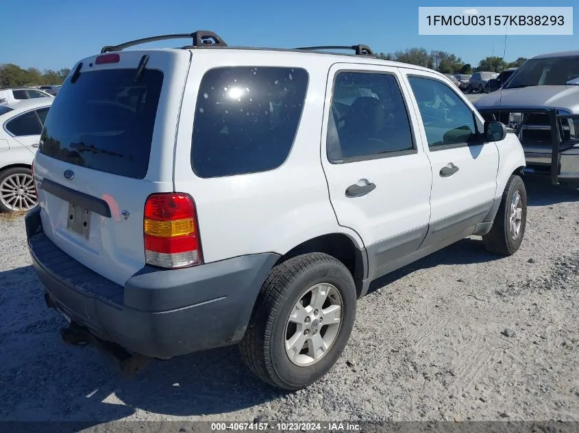 2007 Ford Escape Xlt/Xlt Sport VIN: 1FMCU03157KB38293 Lot: 40674157