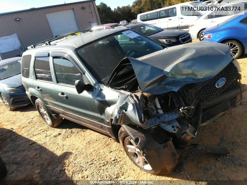 2007 Ford Escape Xlt/Xlt Sport VIN: 1FMCU03107KA33774 Lot: 40686916